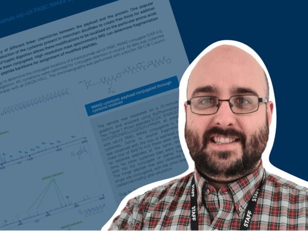 Peptide digestion analysis of an antibody drug conjugate
