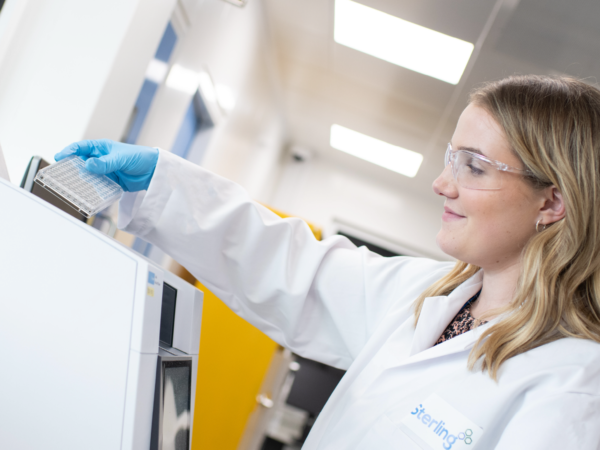 Scientist working in Radiofilum's biocatalysis laboratories